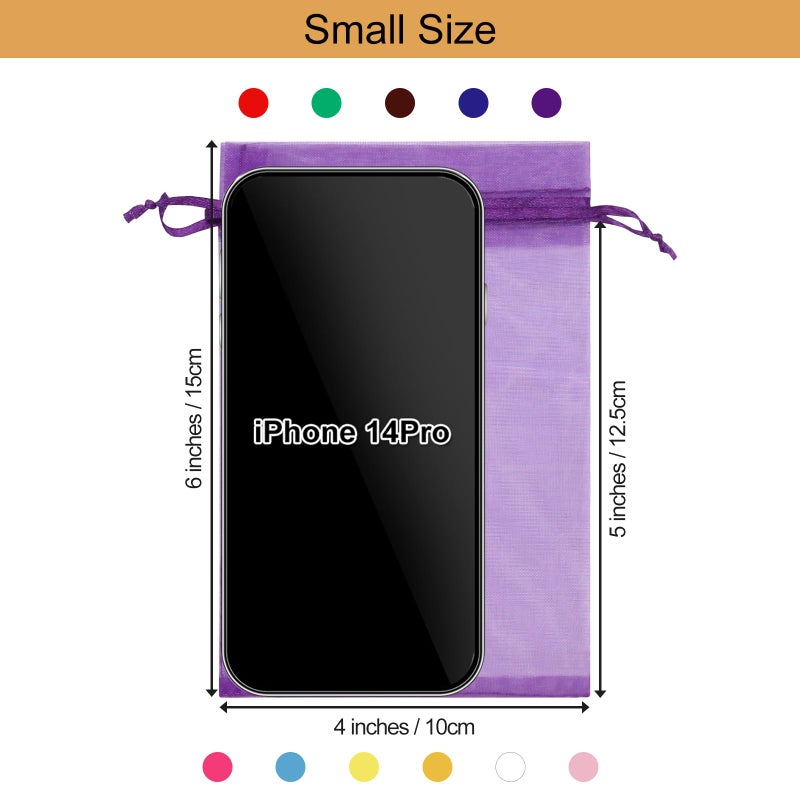 SumDirect 110Pcs 4x6 inches Mixed Color Sheer Drawstring Organza Jewelry Pouches Wedding Party Christmas Favor Gift Bags - Image 2